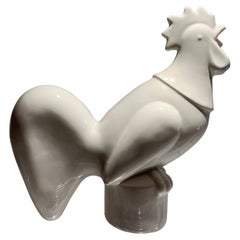 Waylande Gregory Art Deco Ceramic Rooster Sculpture, Glazed, 1940s, USA