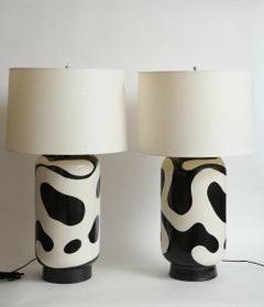 Waylande Gregory Black and White Lava Large Chuby Lamp