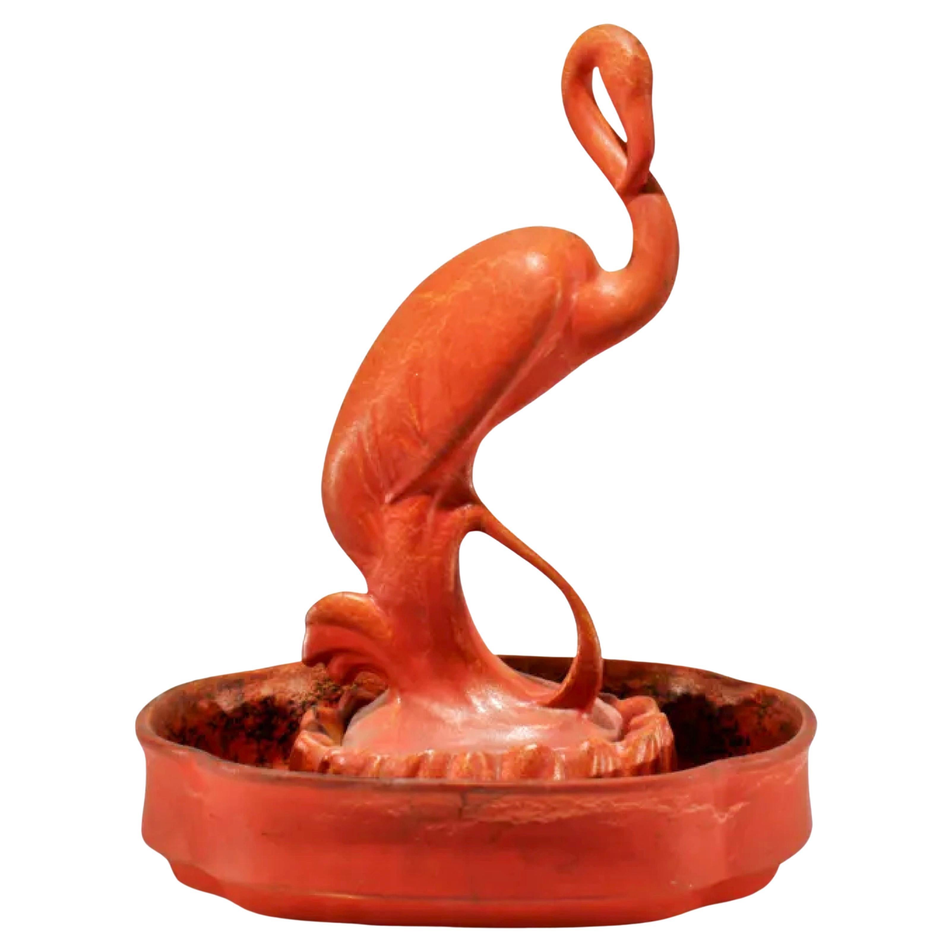 Waylande Gregory pour Cowan Pottery - Ensemble de jardinières de centre de table en forme de flamingo corail 1929 en vente