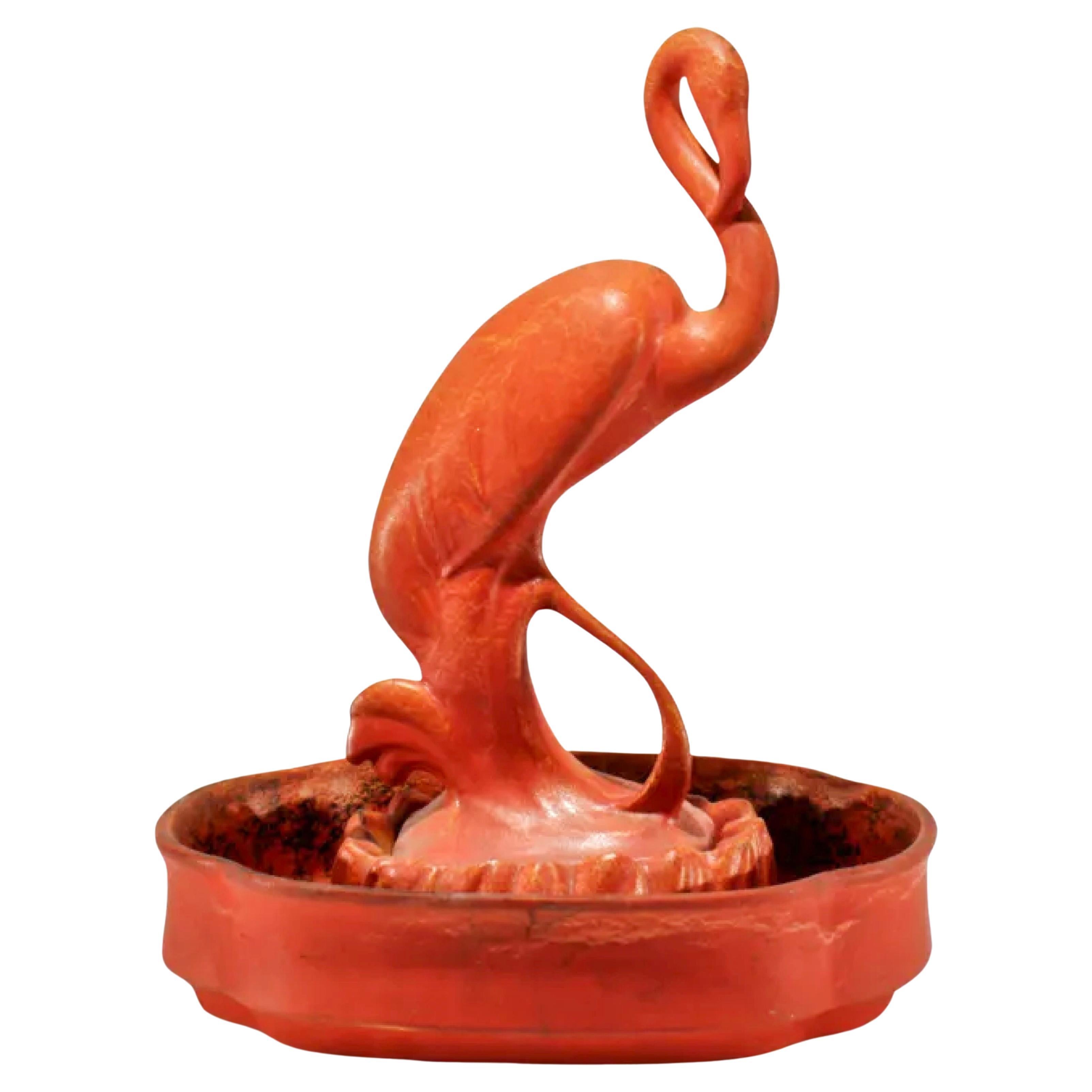 Waylande Gregory pour Cowan Pottery - Ensemble de jardinières de centre de table en forme de flamingo corail 1929