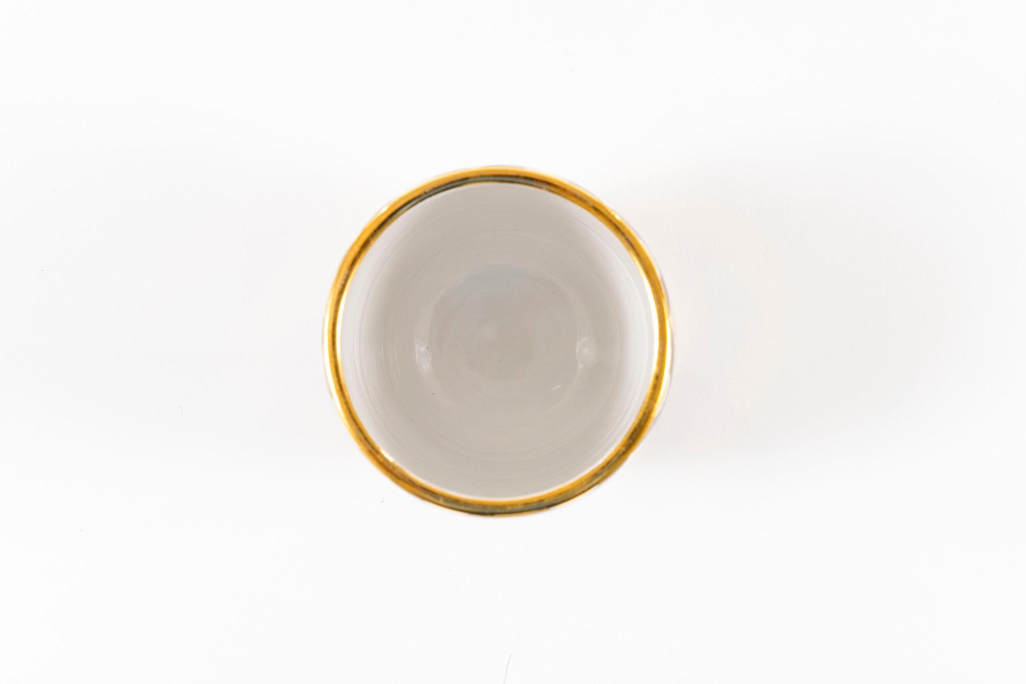 Modern Waylande Gregory Studios Black and Gold Ceramic Jar For Sale