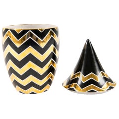 Waylande Gregory Studios Black and Gold Ceramic Jar