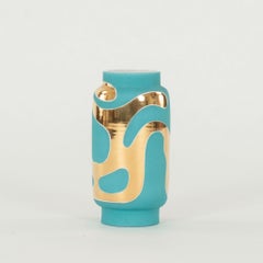 Waylande Gregory Turquoise Gold Lava Vase