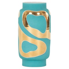 Waylande Gregory Turquoise Gold Lava Vase