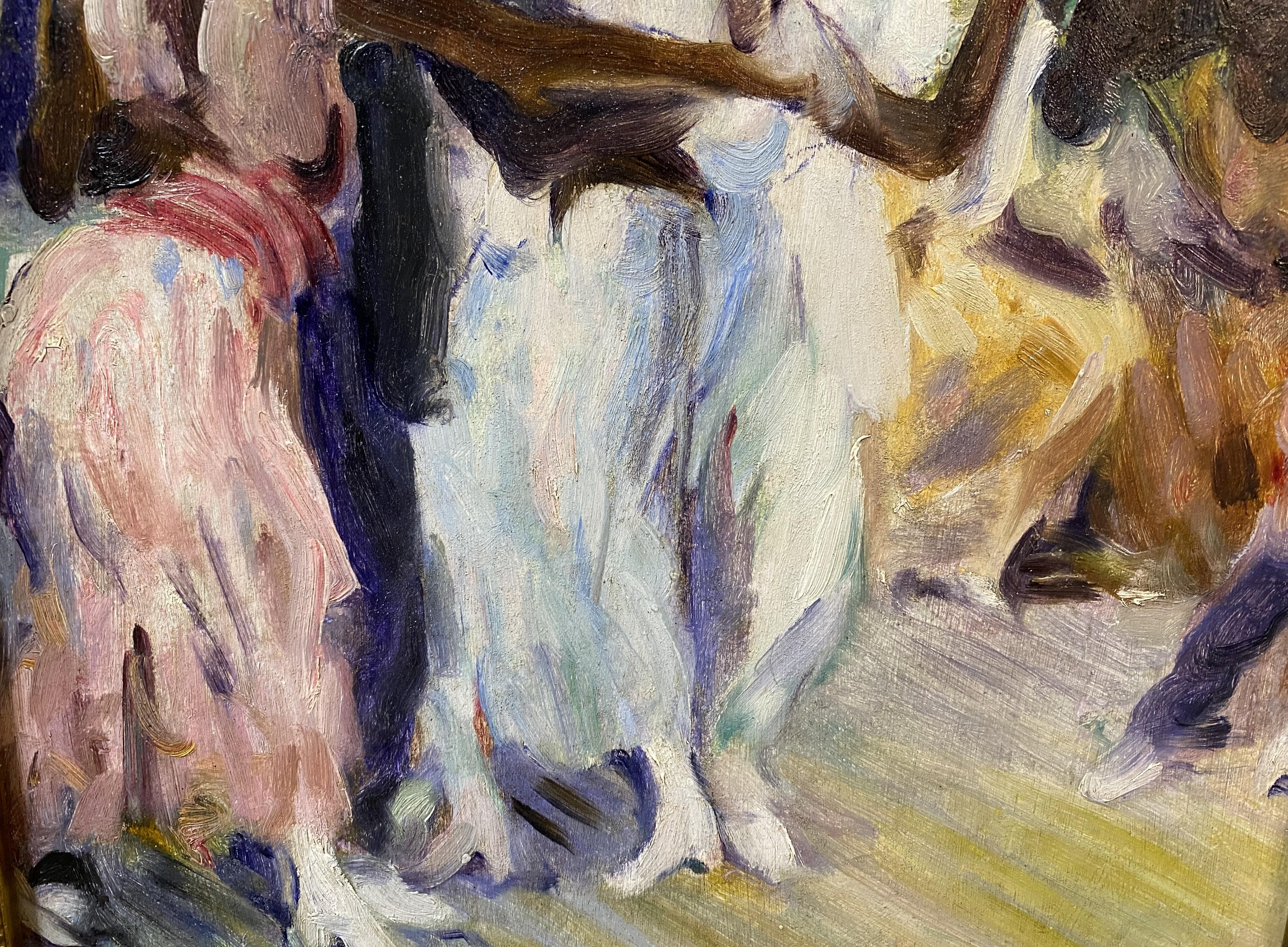 Foxtrot - Brown Interior Painting by Wayman Adams