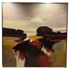 Wayne Amerine Large Oil on Canvas Abstract Landscape 5' x 4'