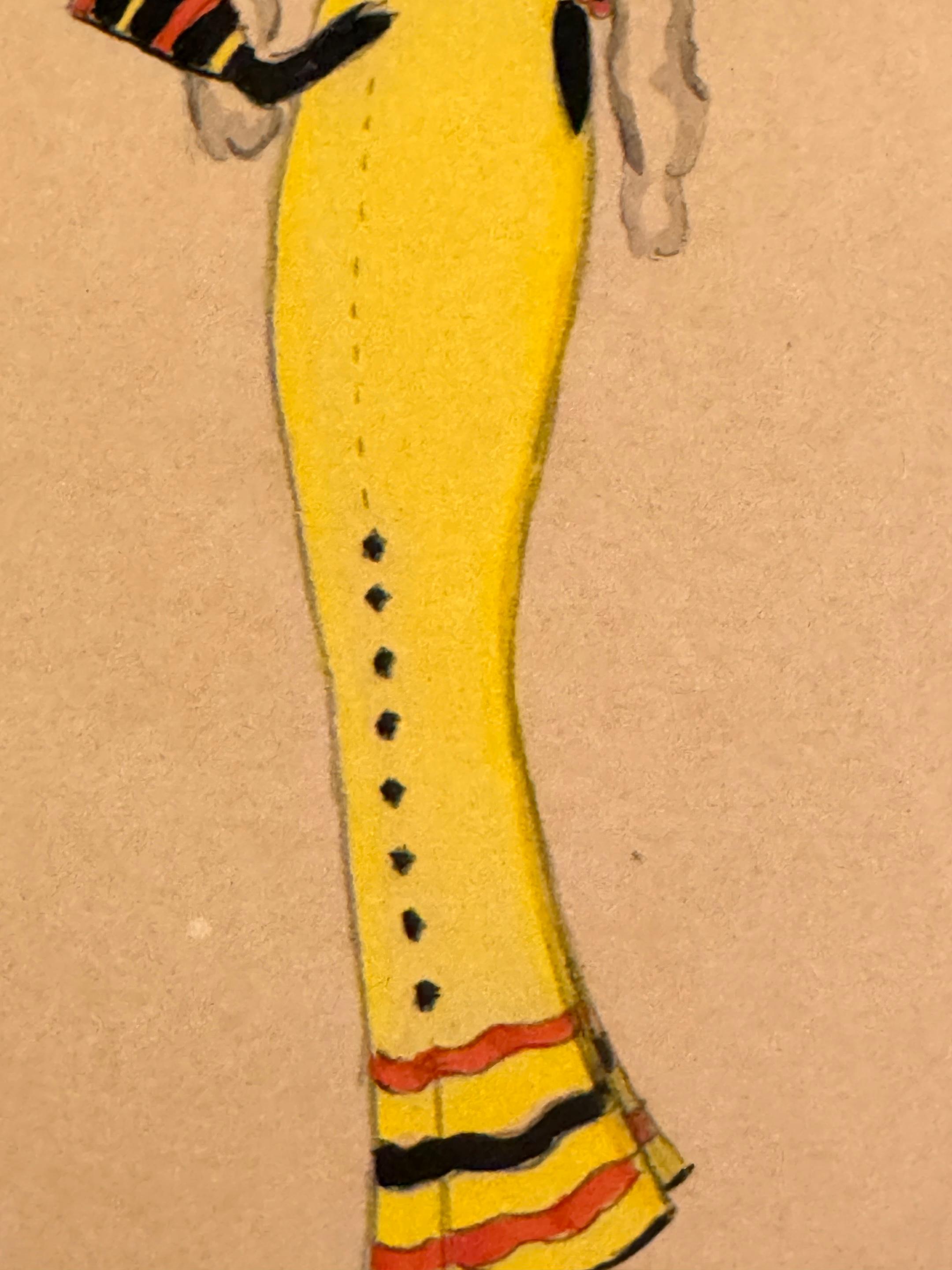Wayne Benter Jung, Modeskizze von Josephine Baker,  Nach dem Zweiten Weltkrieg (Papier) im Angebot