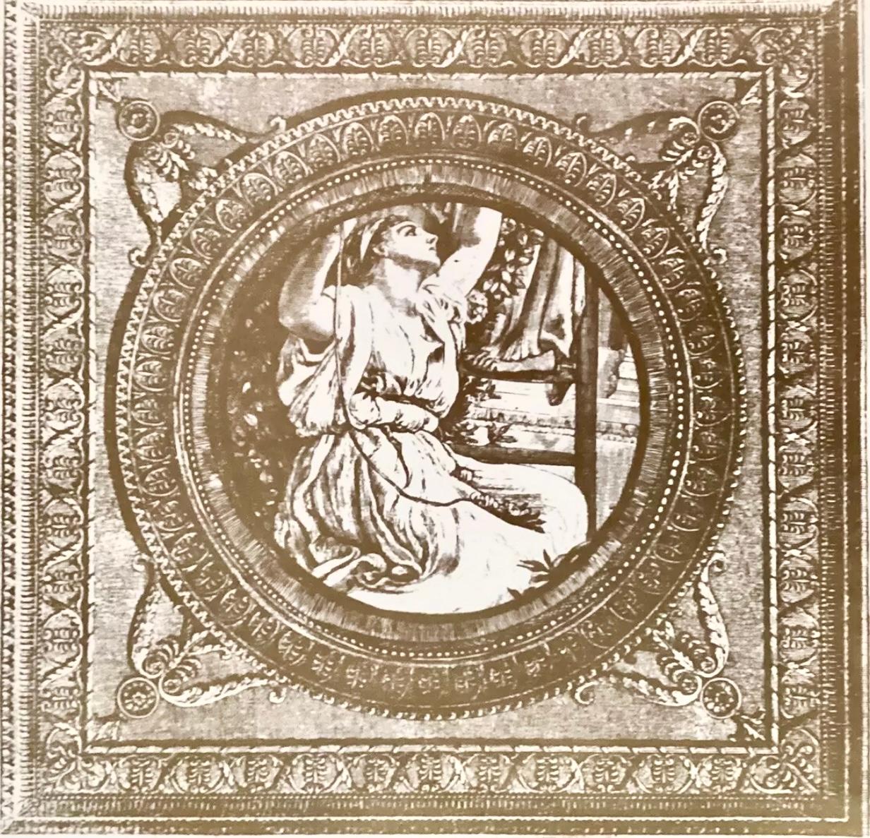 Neoclassical Revival Wayne Carlson Handprinted Gold and White Wallpaper, Trompe L’oeiul Classical For Sale