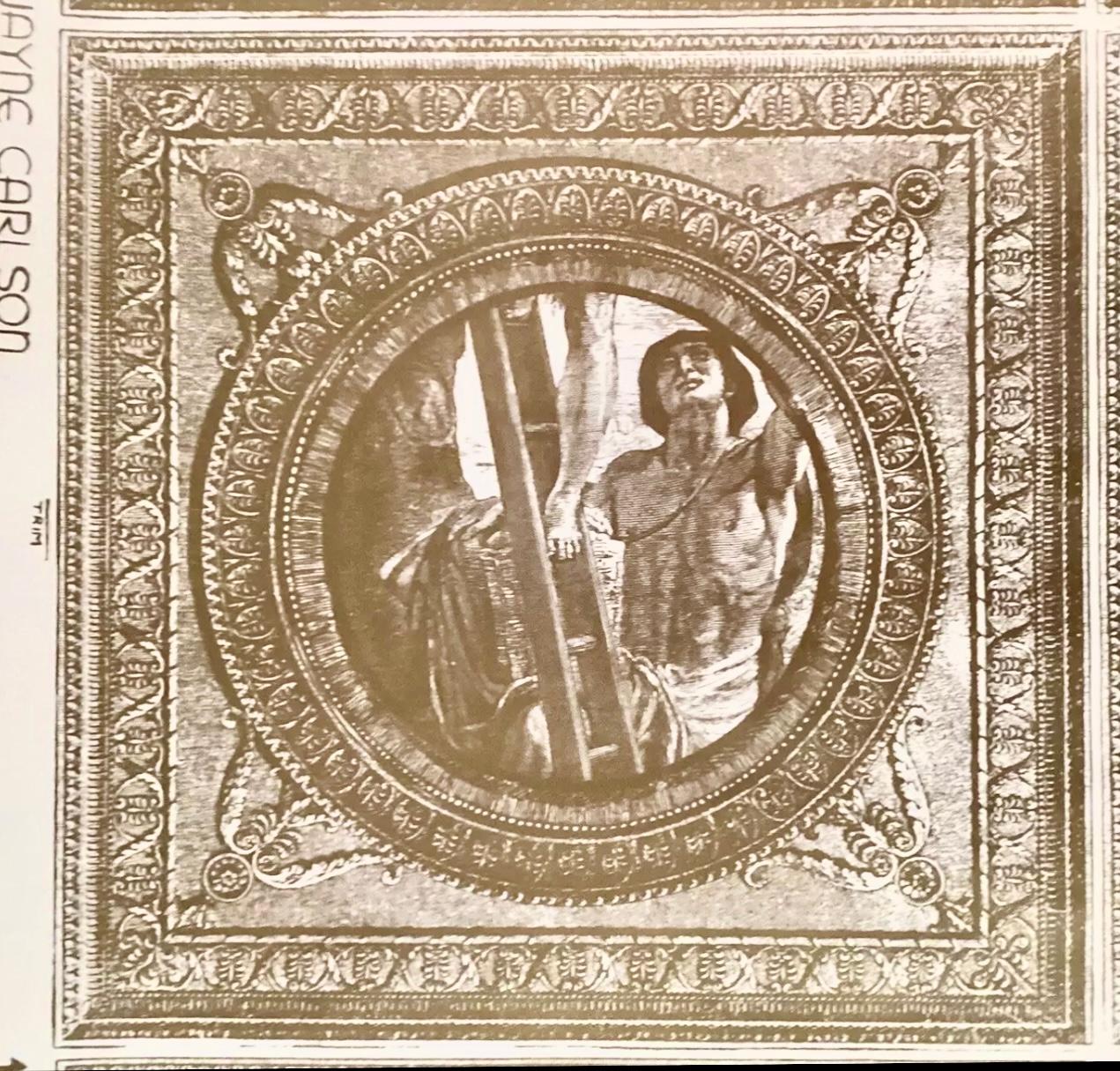 American Wayne Carlson Handprinted Gold and White Wallpaper, Trompe L’oeiul Classical For Sale