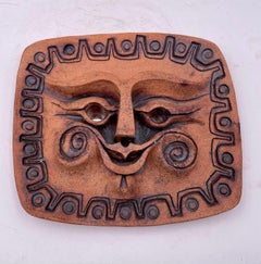Wayne Chapman California Design Ceramic Sun Wall Tile Sculpture