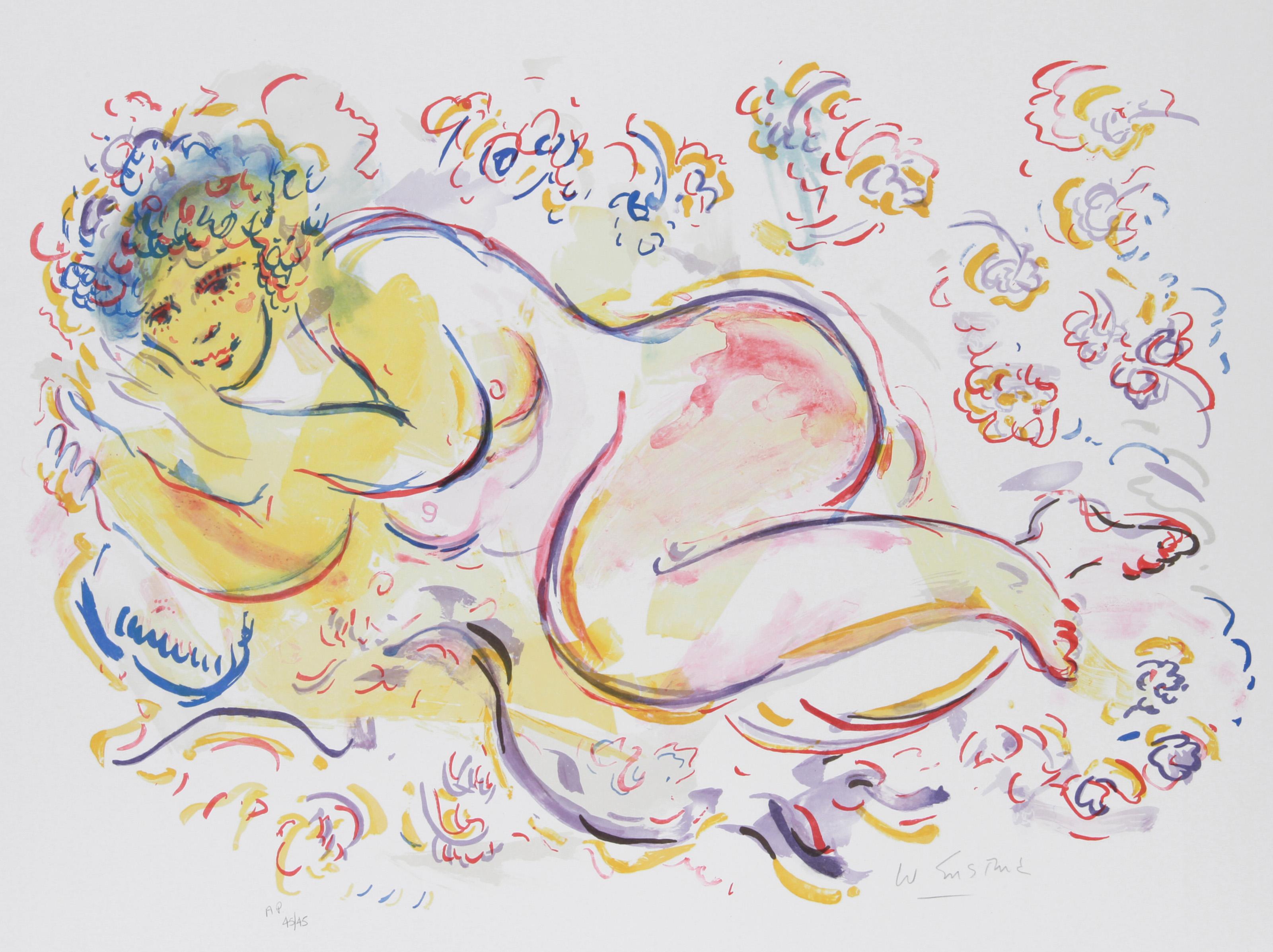 Nachnoon, impressionistische Lithographie von Wayne Ensrud