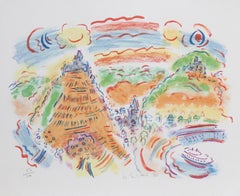 Castle de Bern, lithographie impressionniste de Wayne Ensrud