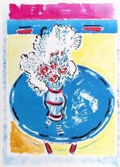 Table 2, lithographie impressionniste avec coloration à la main par Wayne Ensrud
