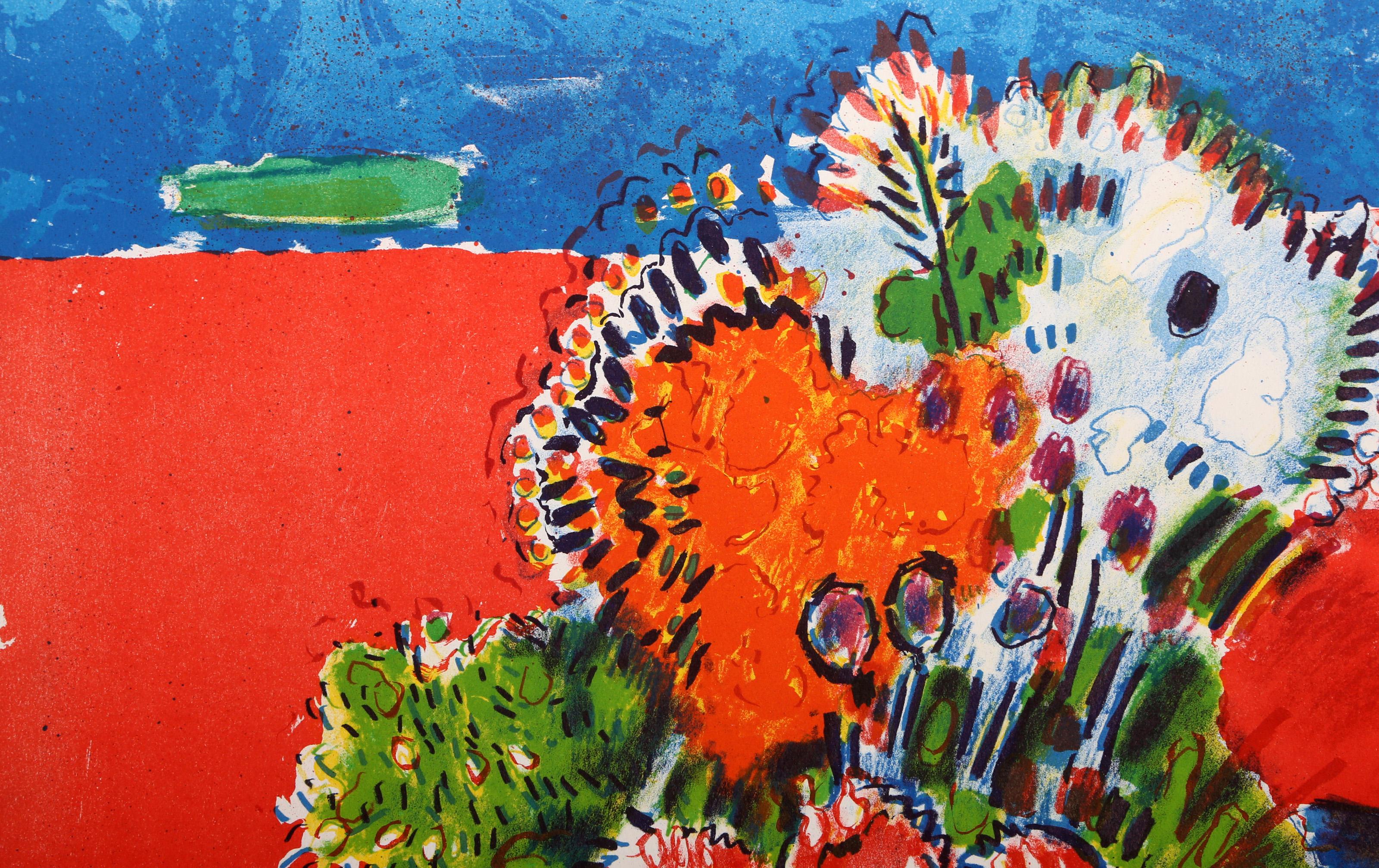 Blue Table, Impressionist Lithograph by Wayne Ensrud For Sale 1