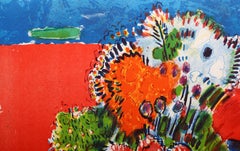 Blue Table, Impressionist Lithograph by Wayne Ensrud