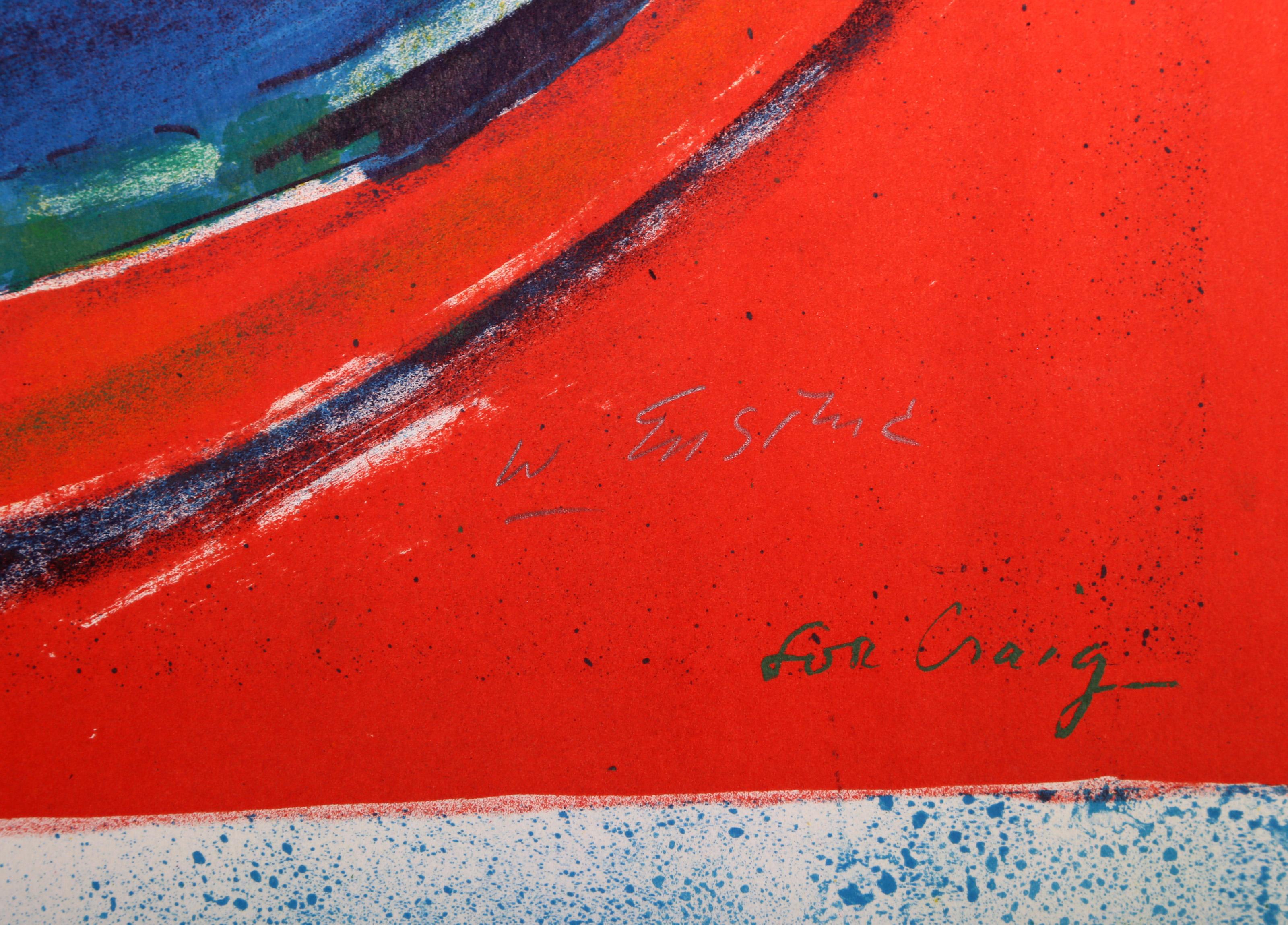 Blue Table, Impressionist Lithograph by Wayne Ensrud For Sale 3