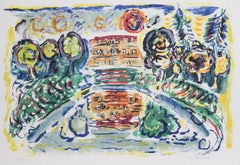 Chateau de Louviere, Impressionist Lithograph by Wayne Ensrud