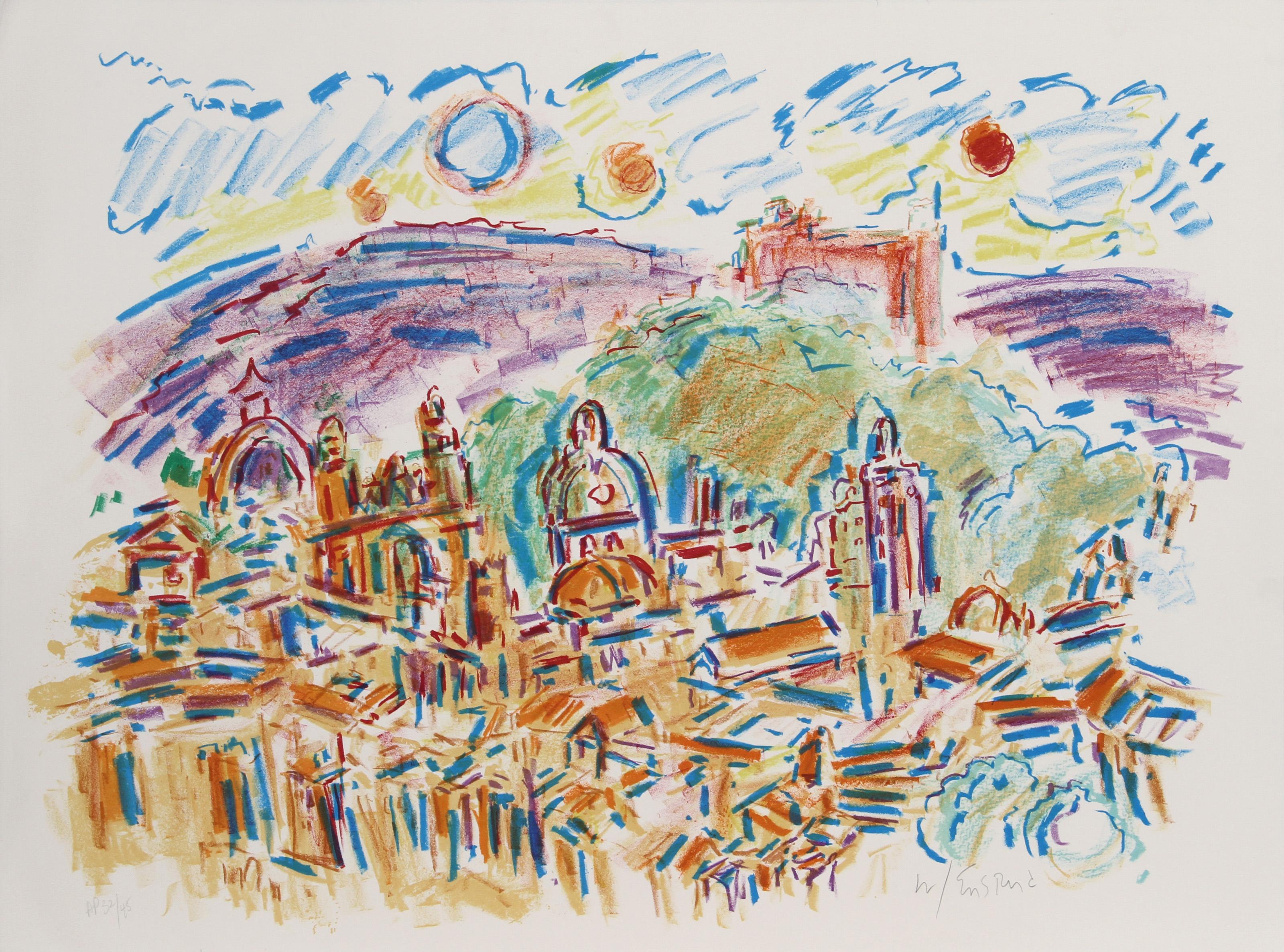 Enchanted City, lithographie impressionniste de Wayne Ensrud