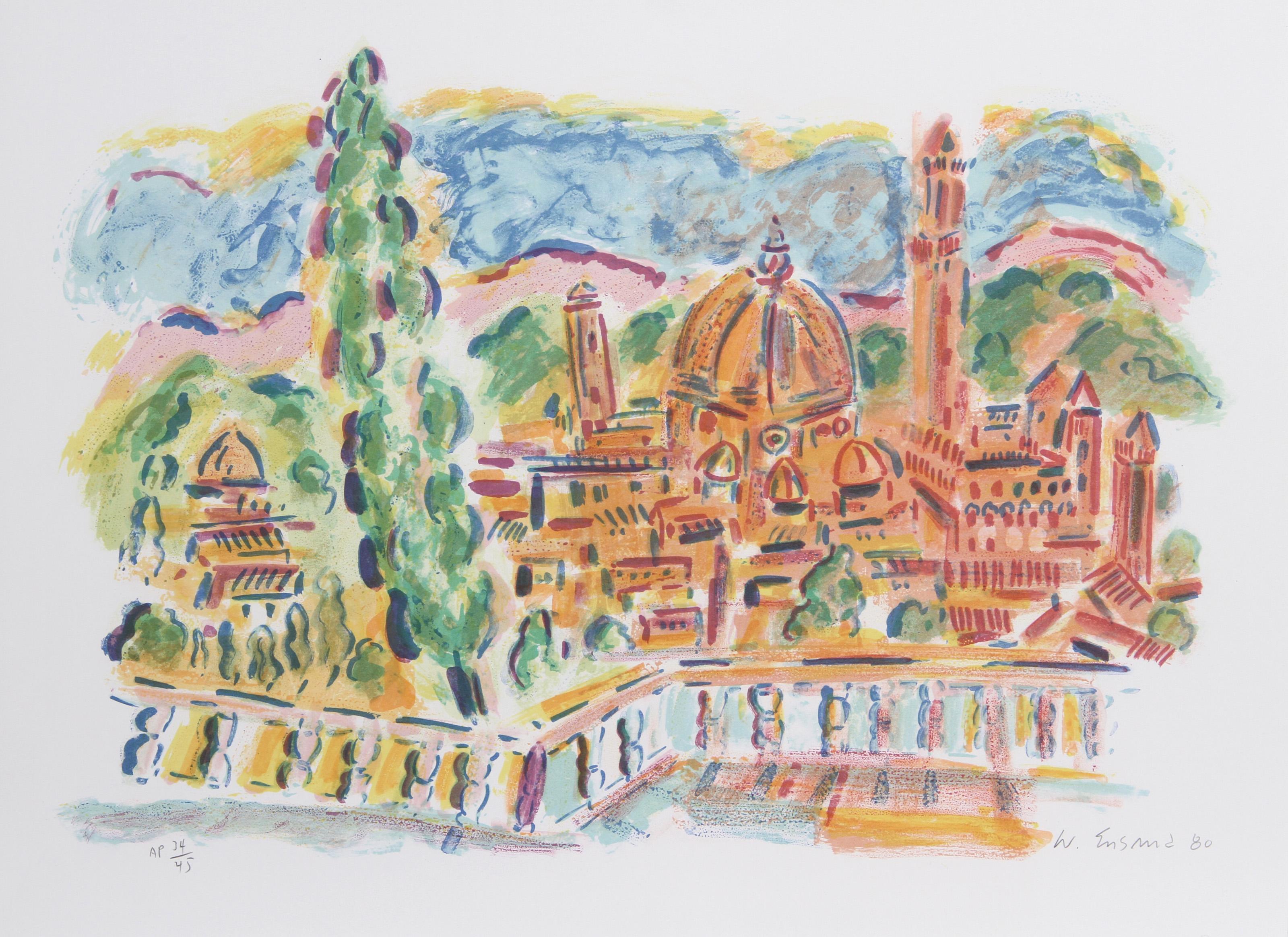 Florence, Impressionist Lithograph by Wayne Ensrud