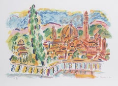 Florence, lithographie impressionniste de Wayne Ensrud