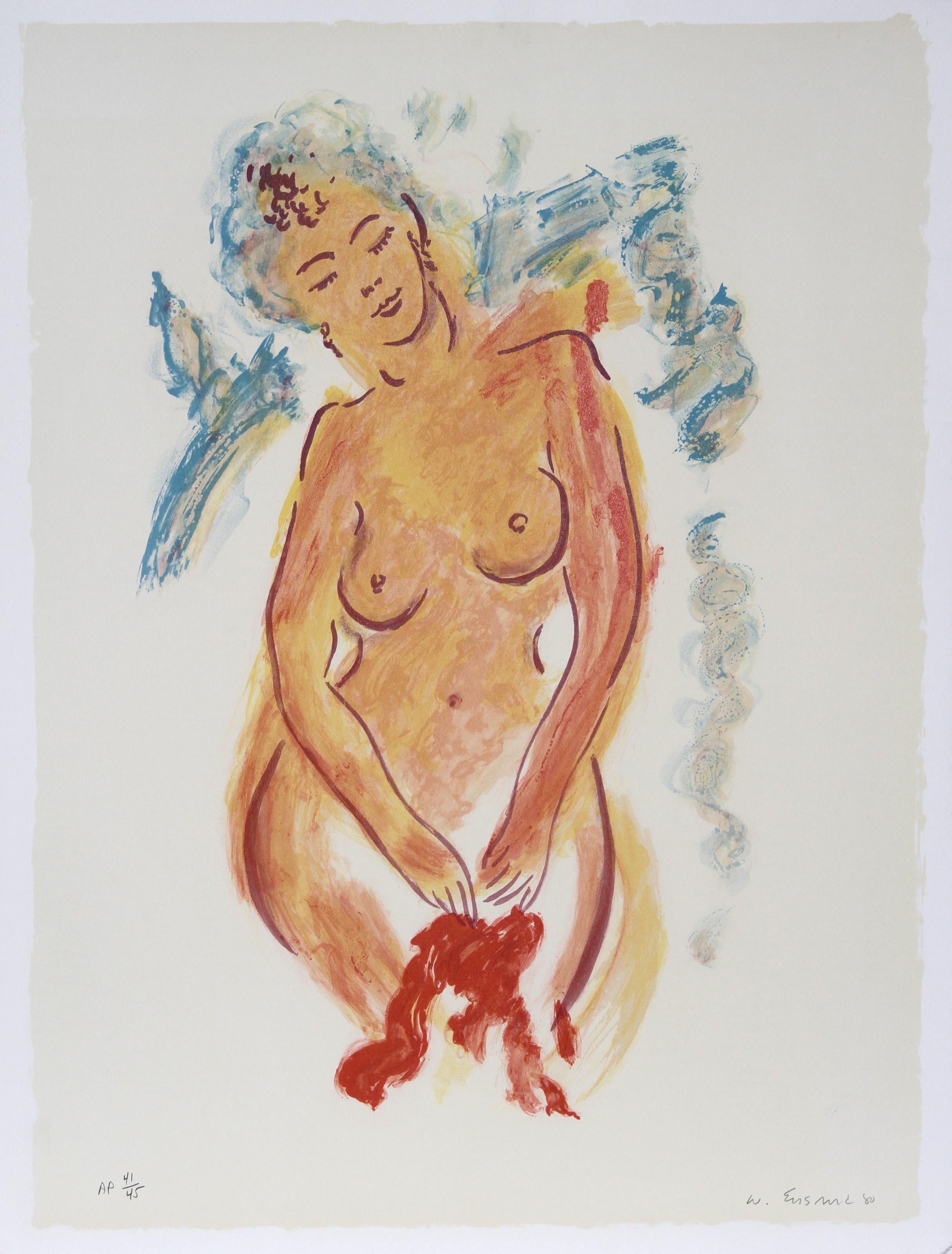 Blumen Tanz mit Blumen, impressionistische Lithographie von Wayne Ensrud im Angebot 2