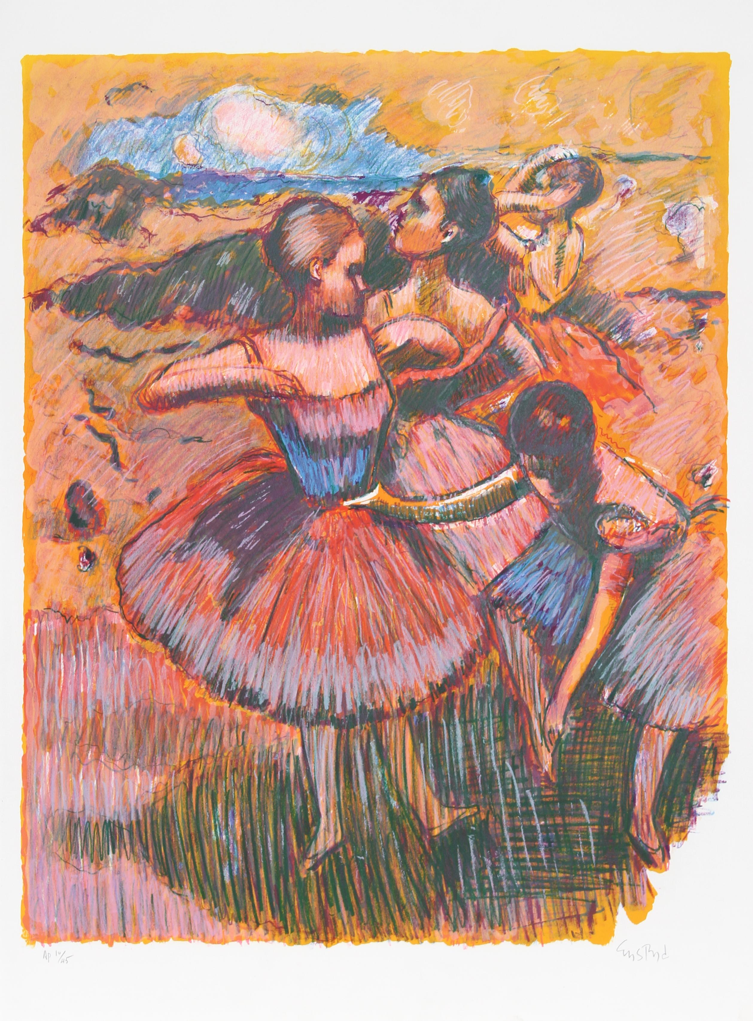 Artiste :  Wayne Ensrud, Américain (1934 - )
Titre :  Hommage à Degas II
Année :  1980
Moyen :  Lithographie, signée et numérotée au crayon
Edition :  AP 45
Taille de l'image :  30 x 24 pouces
Taille :  35 po. x 26 po. (88,9 cm x 66,04 cm)