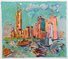 "New York", circa 1980, Lithograph by Wayne Ensrud