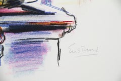 Piazza Navona, Rome, Impressionist Lithograph by Wayne Ensrud