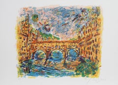Ponte Vecchio, lithographie impressionniste de Wayne Ensrud
