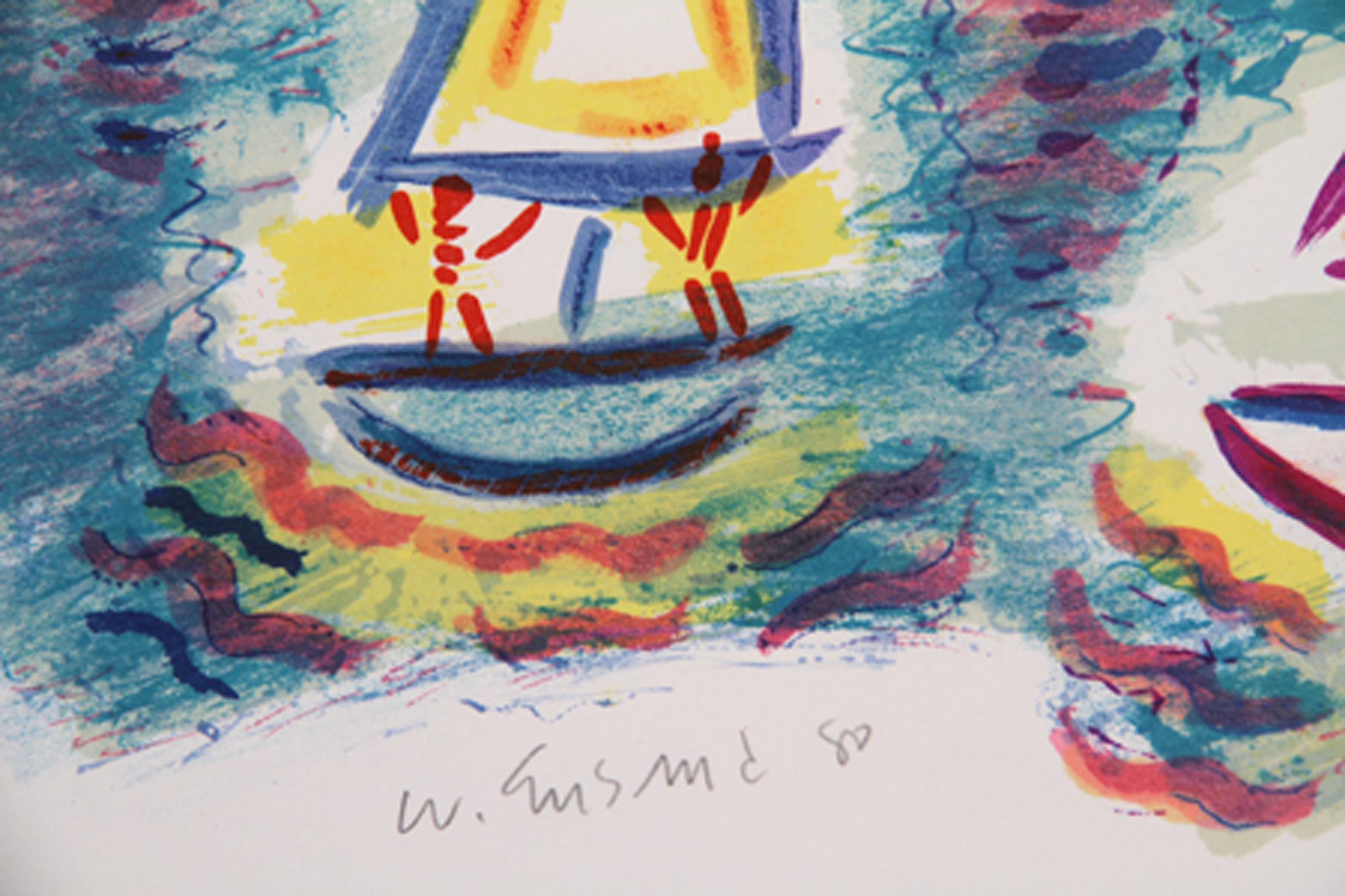 Portofino, Impressionist Lithograph by Wayne Ensrud For Sale 2