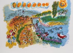 Potters Point, lithographie impressionniste de Wayne Ensrud