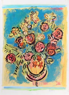 Quiet Sunday (Bouquet), Hand-painted Lithograph by Wayne Ensrud