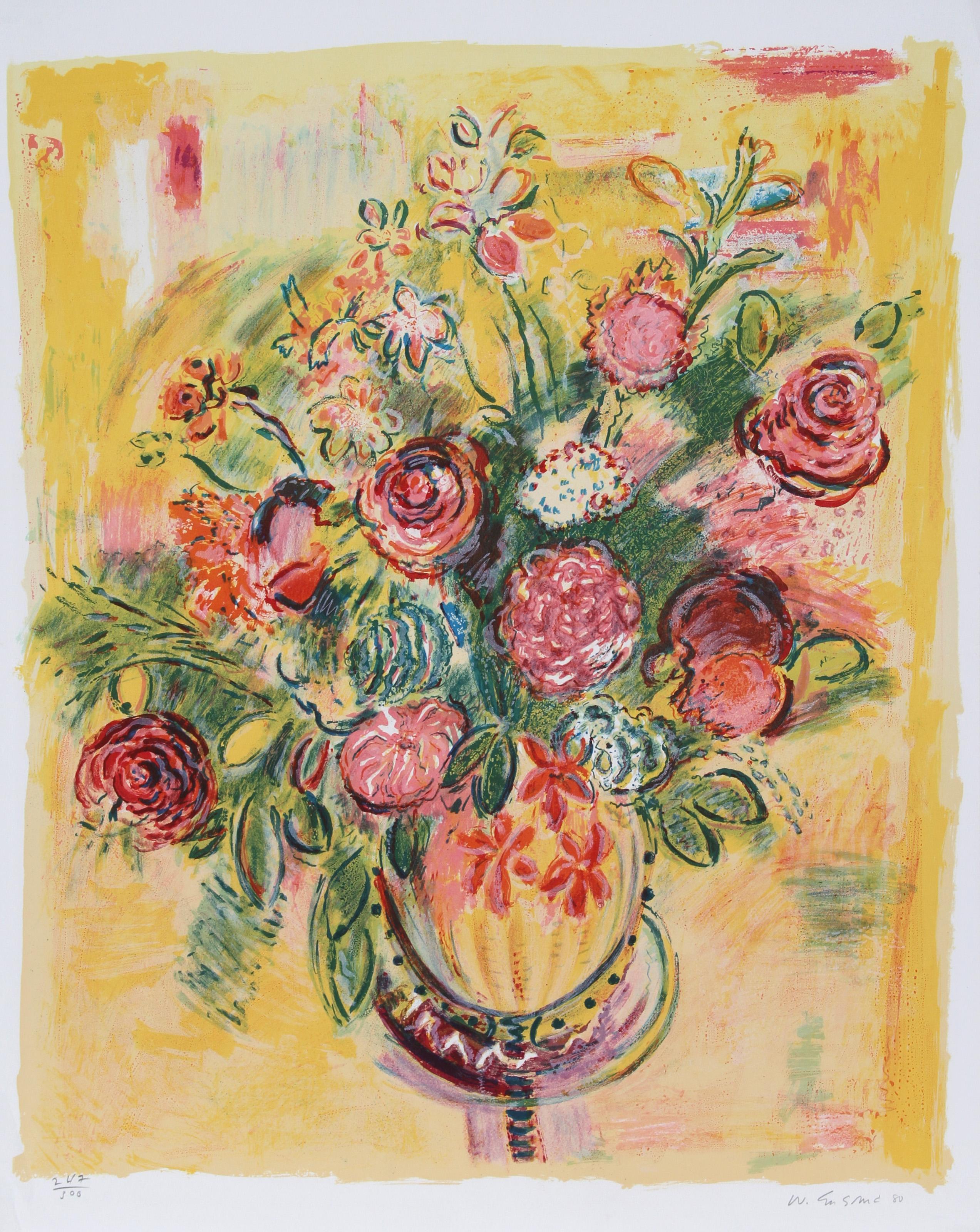 Wayne Ensrud, American (1934 - ) - Quiet Sunday, Year:  1980, Medium:  Lithograph, signed and numbered in pencil, Edition:  300, AP 45, Image Size:  30 x 25 inches, Size:  33 in. x 26 in. (83.82 cm x 66.04 cm), Description:  In this vibrant