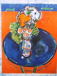 Untitled Flowers 17, lithographie impressionniste peinte à la main de Wayne Ensrud