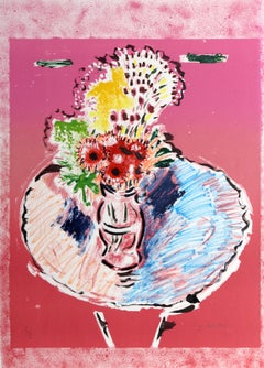 Flowers 18, lithographie impressionniste peinte à la main de Wayne Ensrud