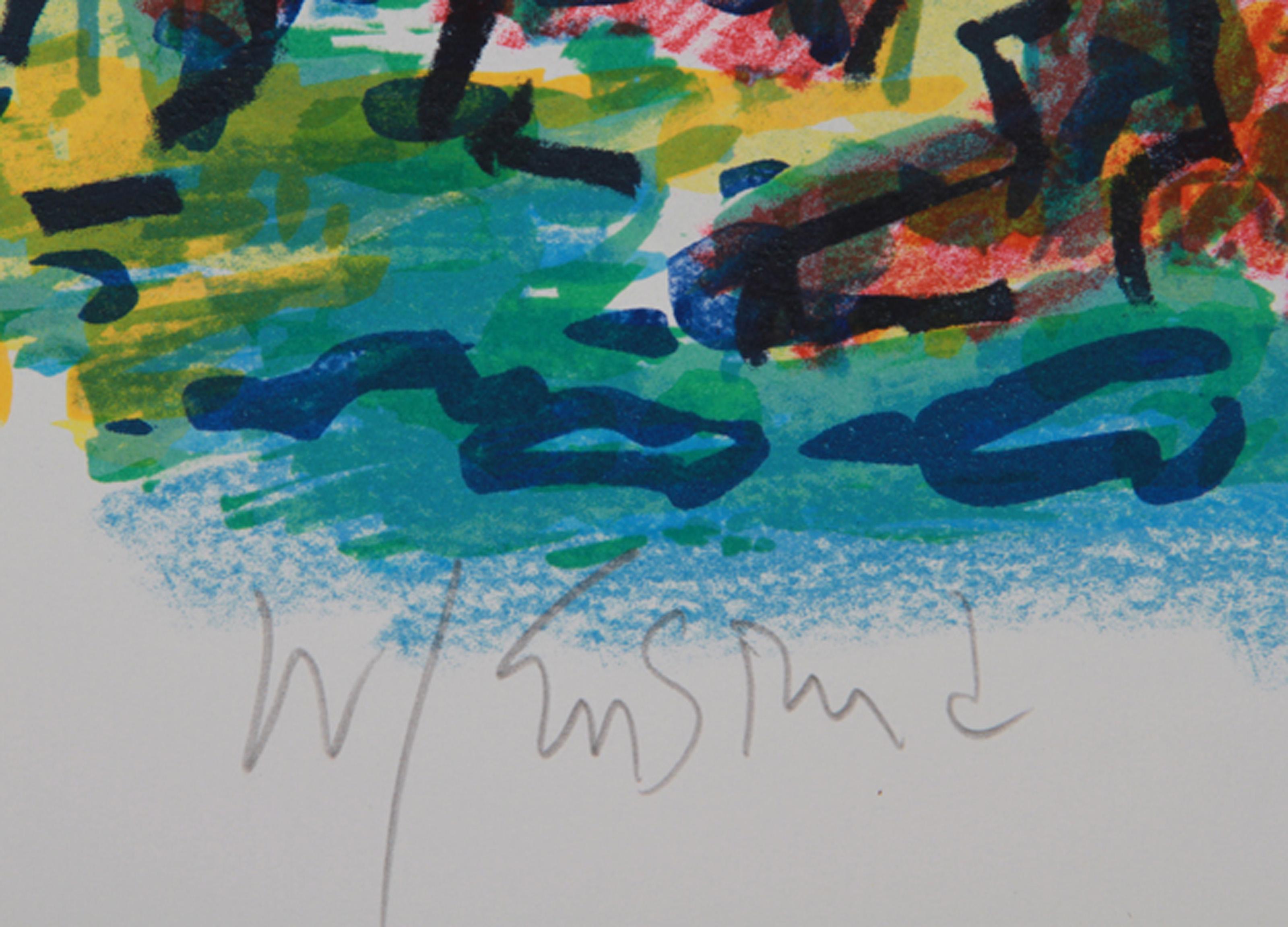 Upwind, impressionistische Lithographie von Wayne Ensrud im Angebot 1