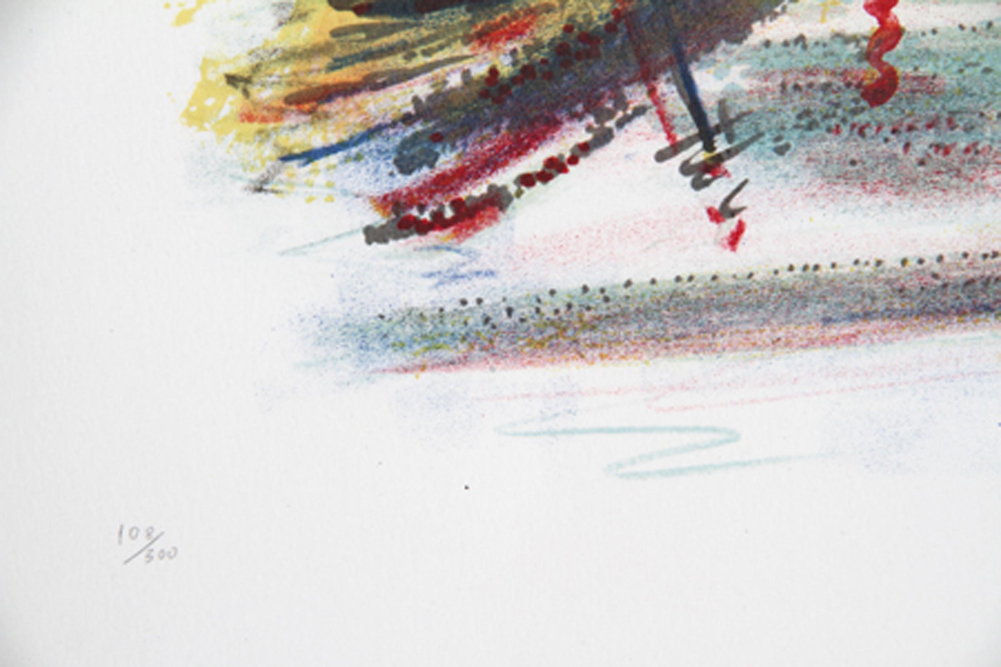 Venice Rialto, impressionistische Lithographie von Wayne Ensrud, Venedig im Angebot 2