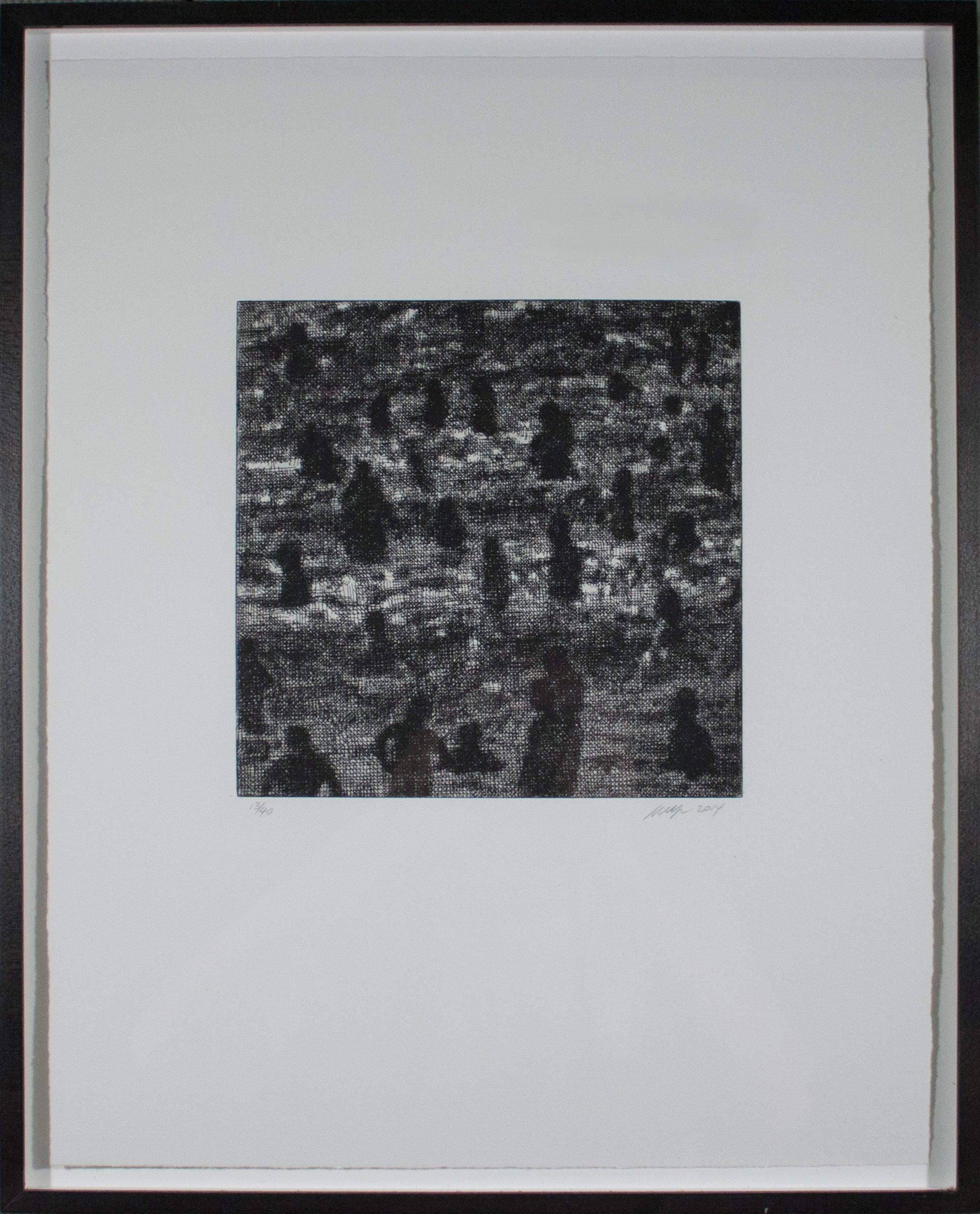 Wayne Gonzales-'Playa' de la carpeta CROWD- Aguafuerte- Firmado