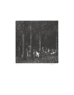 Gonzales-Forest-18"" x 14""-Etching-2014-Zeitgenössisch-Schwarz-Weiß