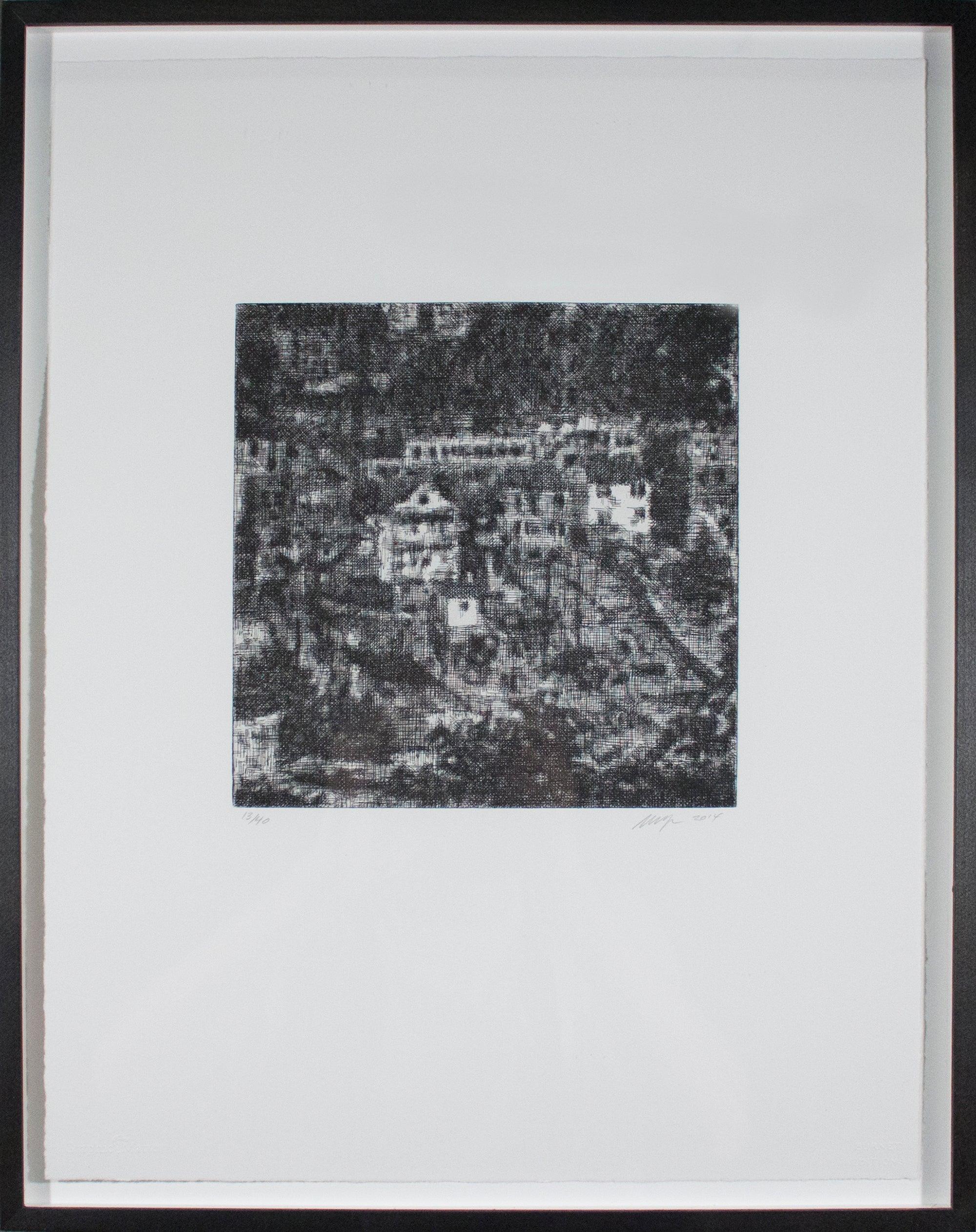 Wayne Gonzales -'Casas' de la carpeta CROWD 2014- Aguafuerte- Firmado