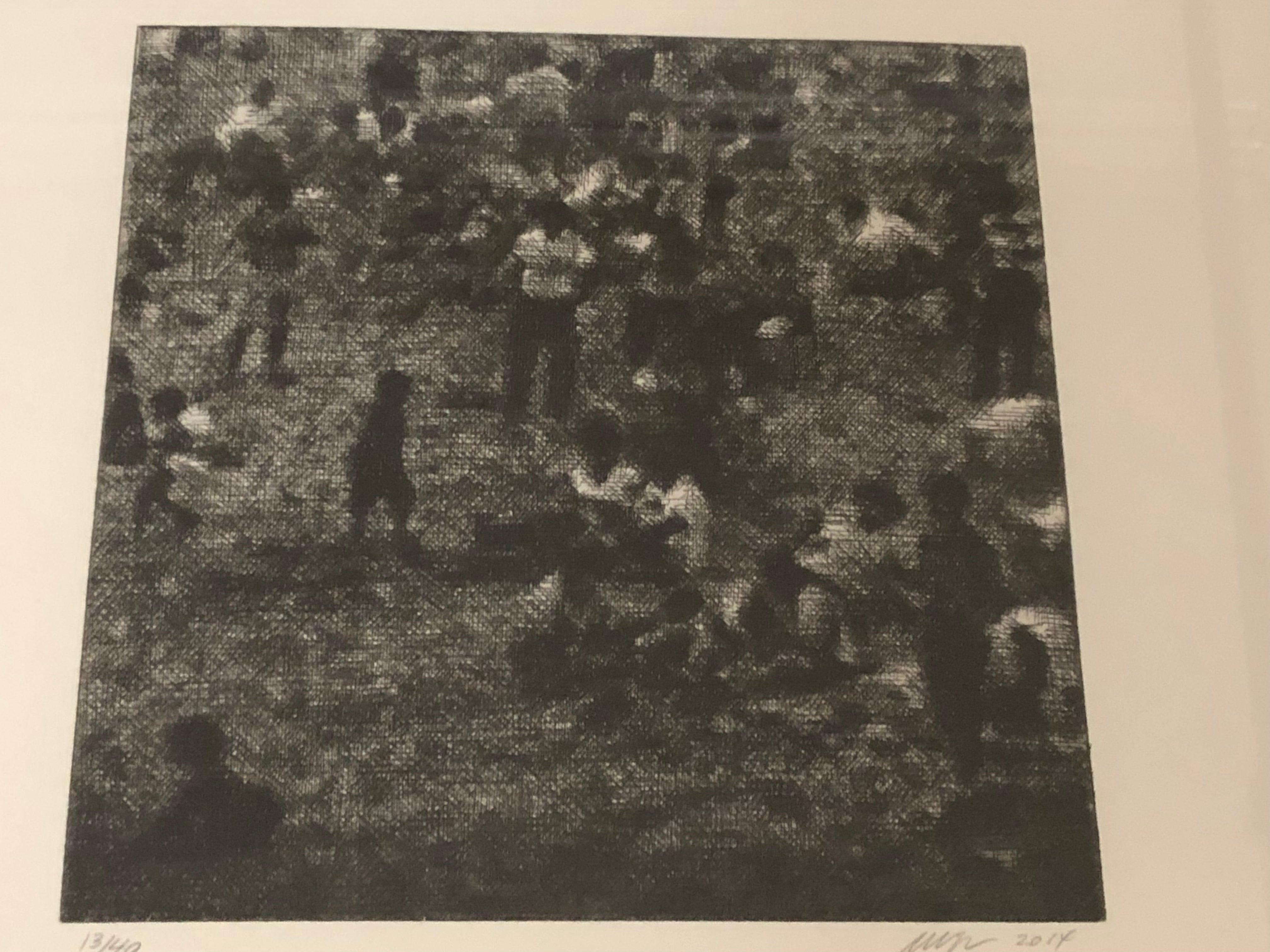 Wayne Gonzales- 'Park' from the CROWD portfolio- Etching- Signed For Sale 6