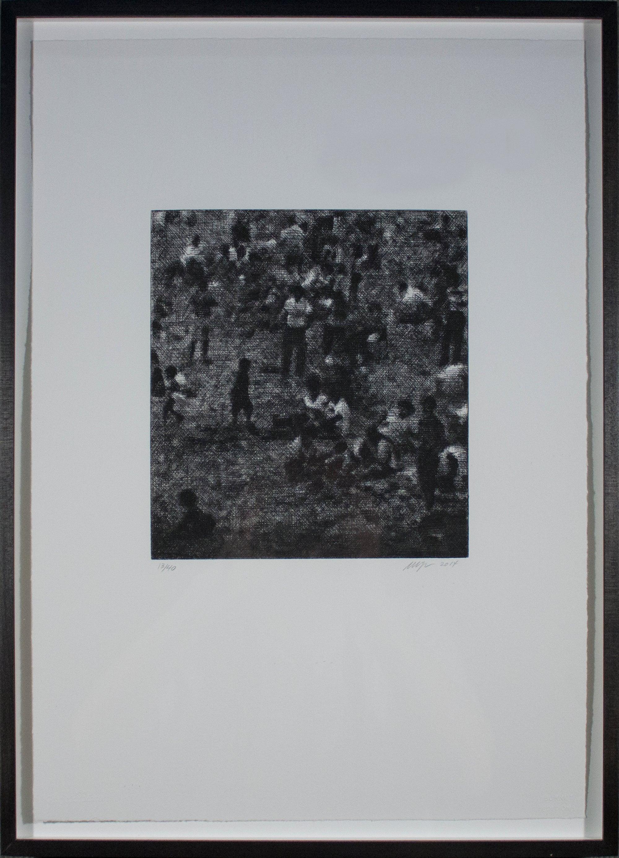 Wayne Gonzales- 'Parque' de la carpeta CROWD- Grabado- Firmado
