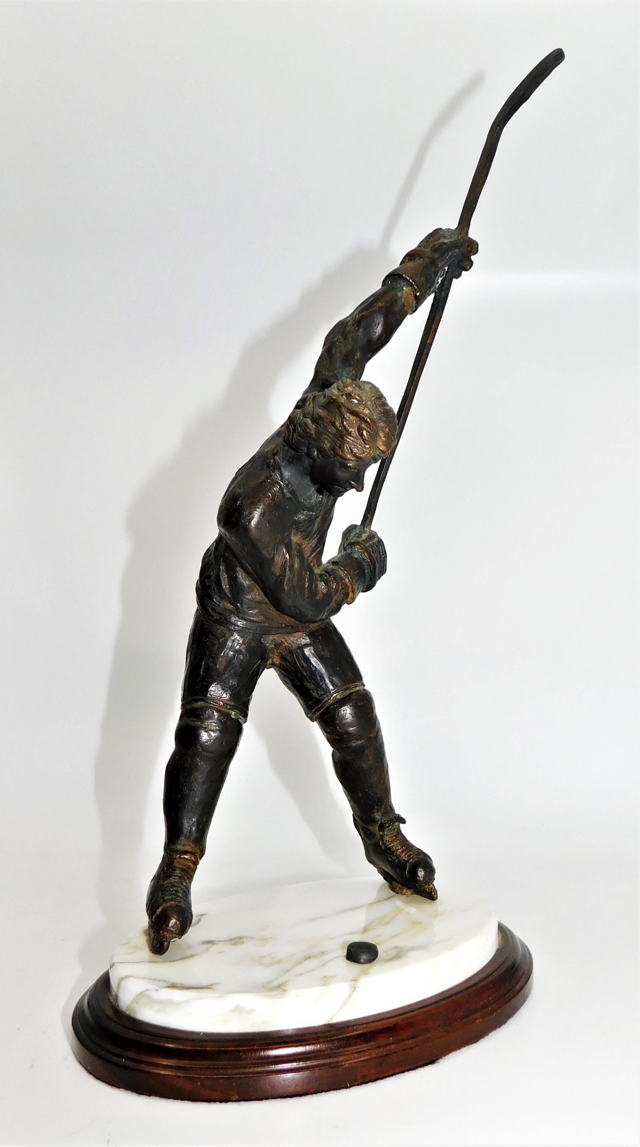 This dignified bronze statue depicts the greatest player in the history hockey, the iconic Wayne Gretzky. Produced in 1985 and limited to a mere 200 copies - production halted, with only 5 examples believed to exist in the hobby, with Wayne himself