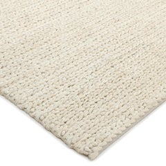 Wayne Hand Woven Contemporary Solid Jute Cotton 6' 0" x 9' 0" Beige Area Rug