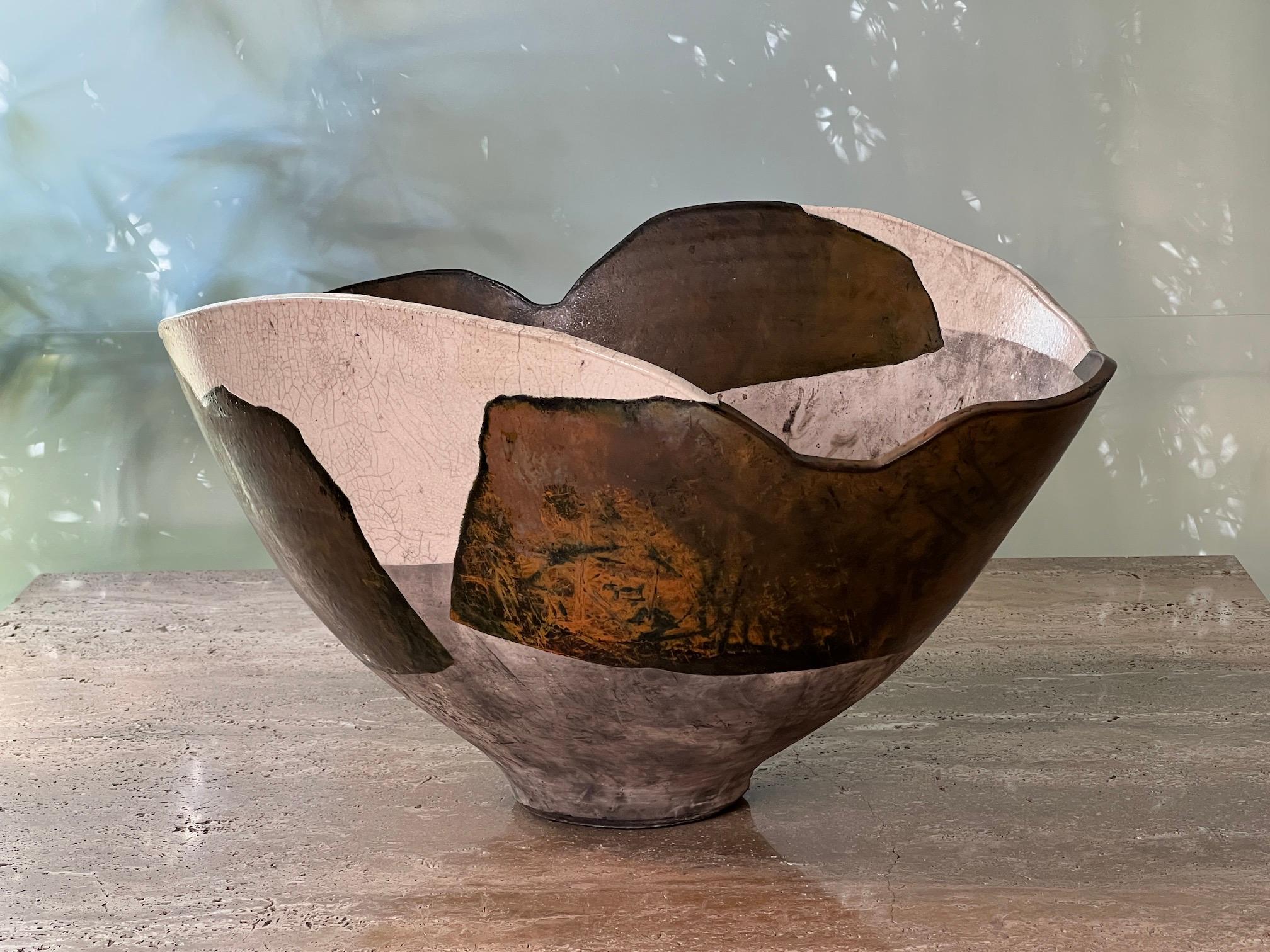 Late 20th Century Wayne Higby Ceramic Landscape Series Bowl For Sale