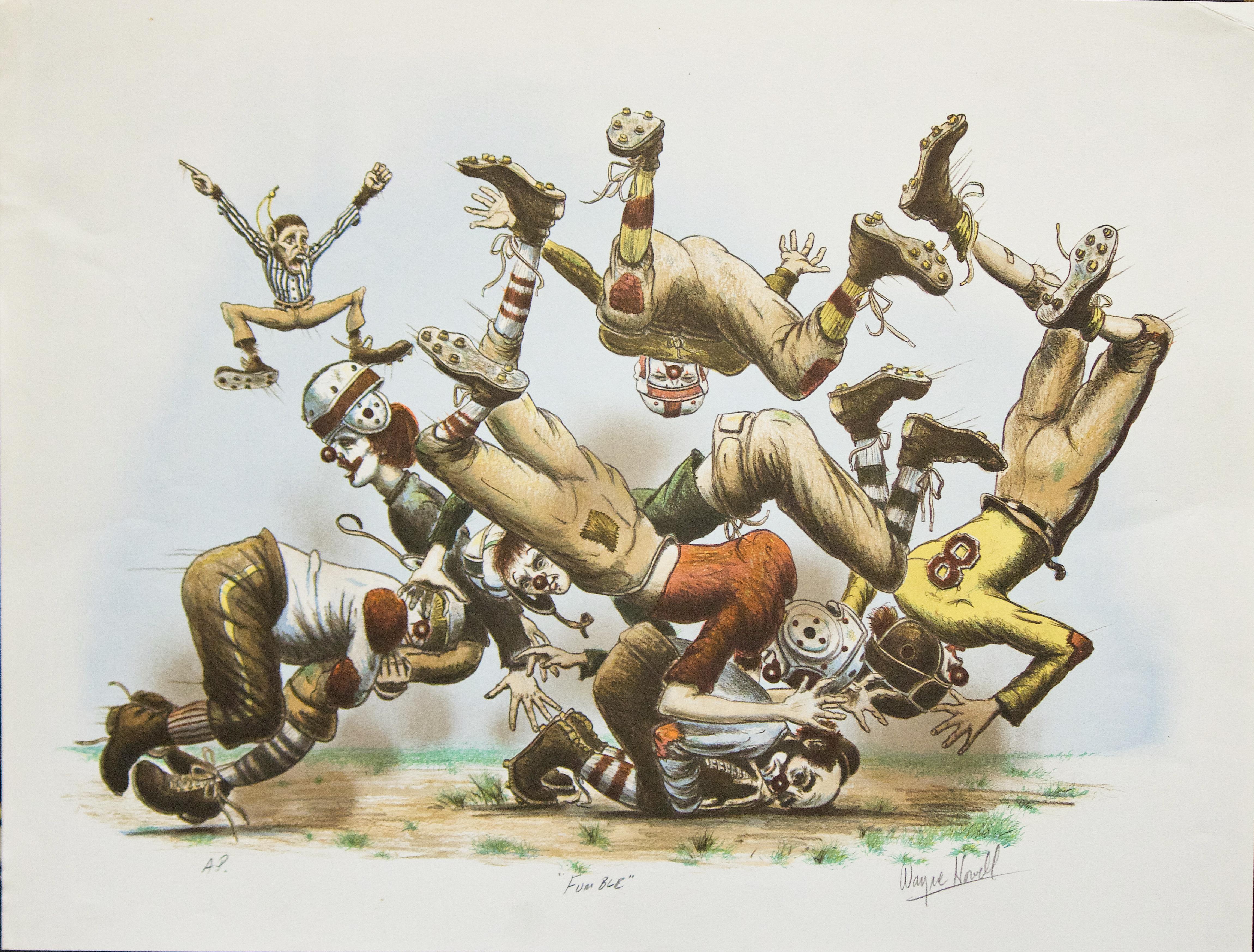 "Fumble" Artist Proof Lithograph, Signed by Artist - Print by Wayne Howell