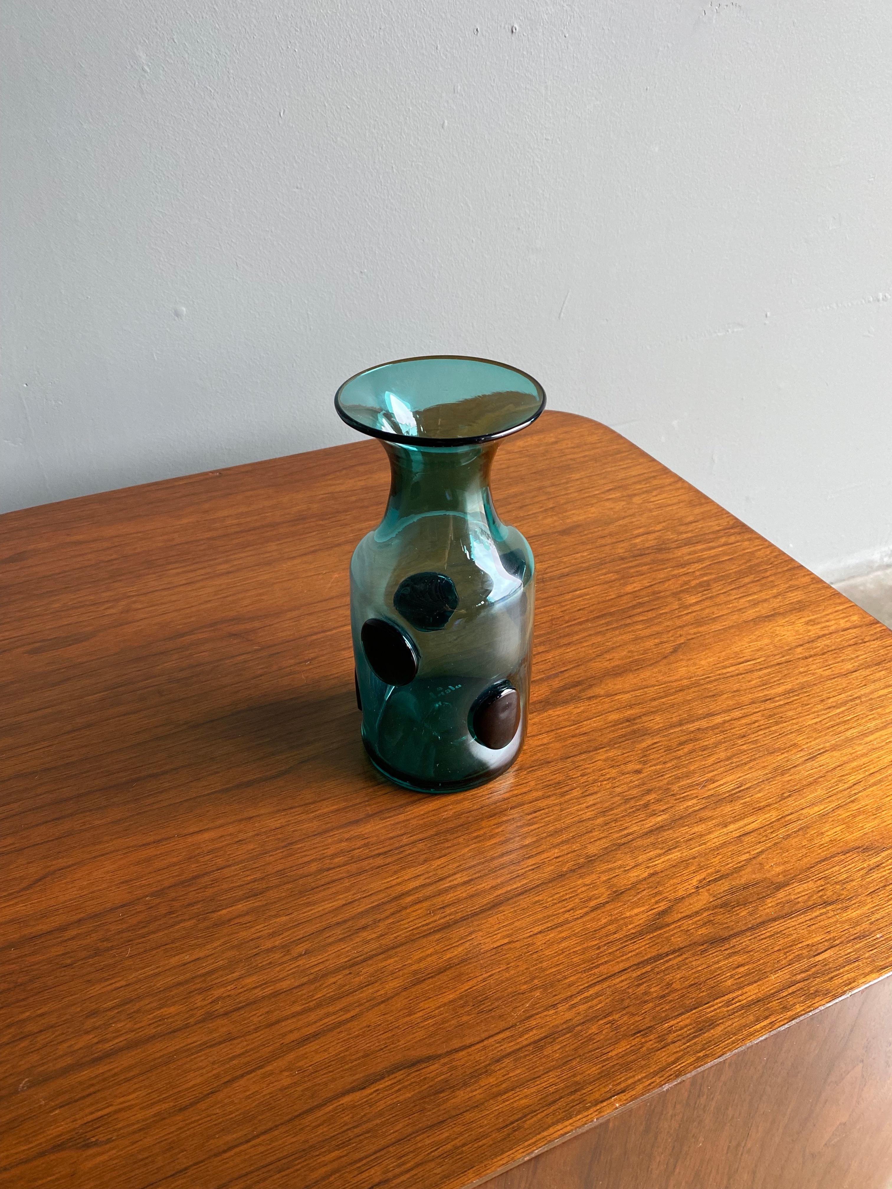 Mid-Century Modern Vase en verre d'art Wayne Husted pour Blenko, vers 1960