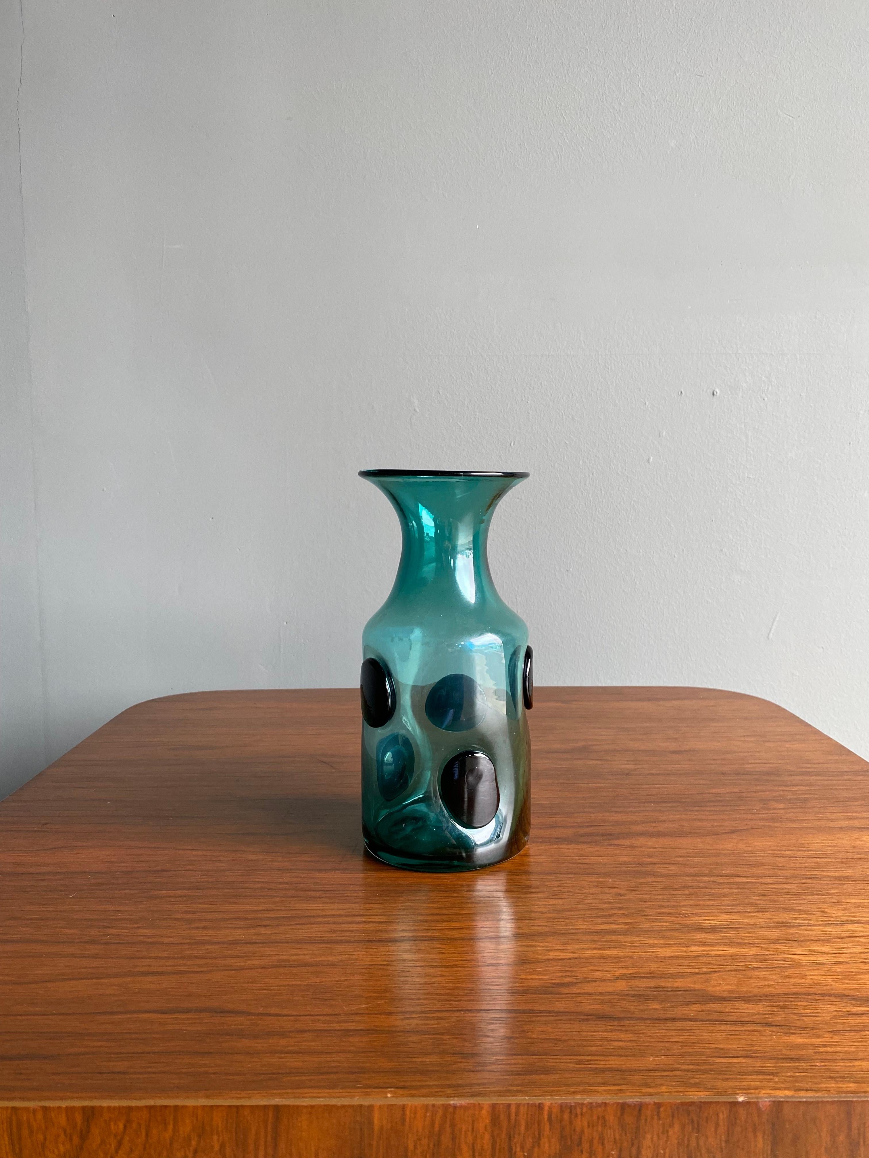 Vase en verre d'art Wayne Husted pour Blenko, vers 1960 Bon état à Costa Mesa, CA