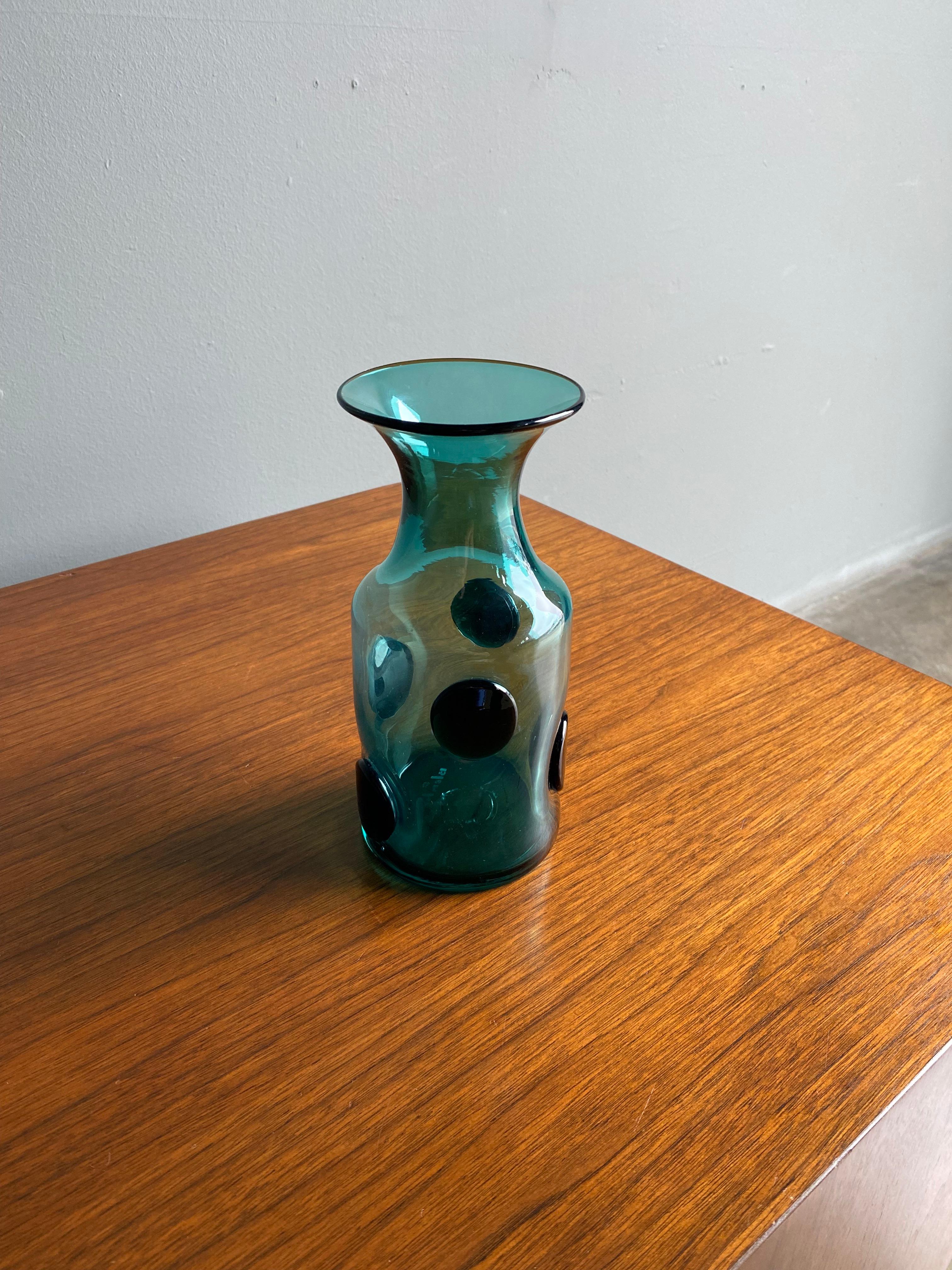 Vase en verre d'art Wayne Husted pour Blenko, vers 1960 1