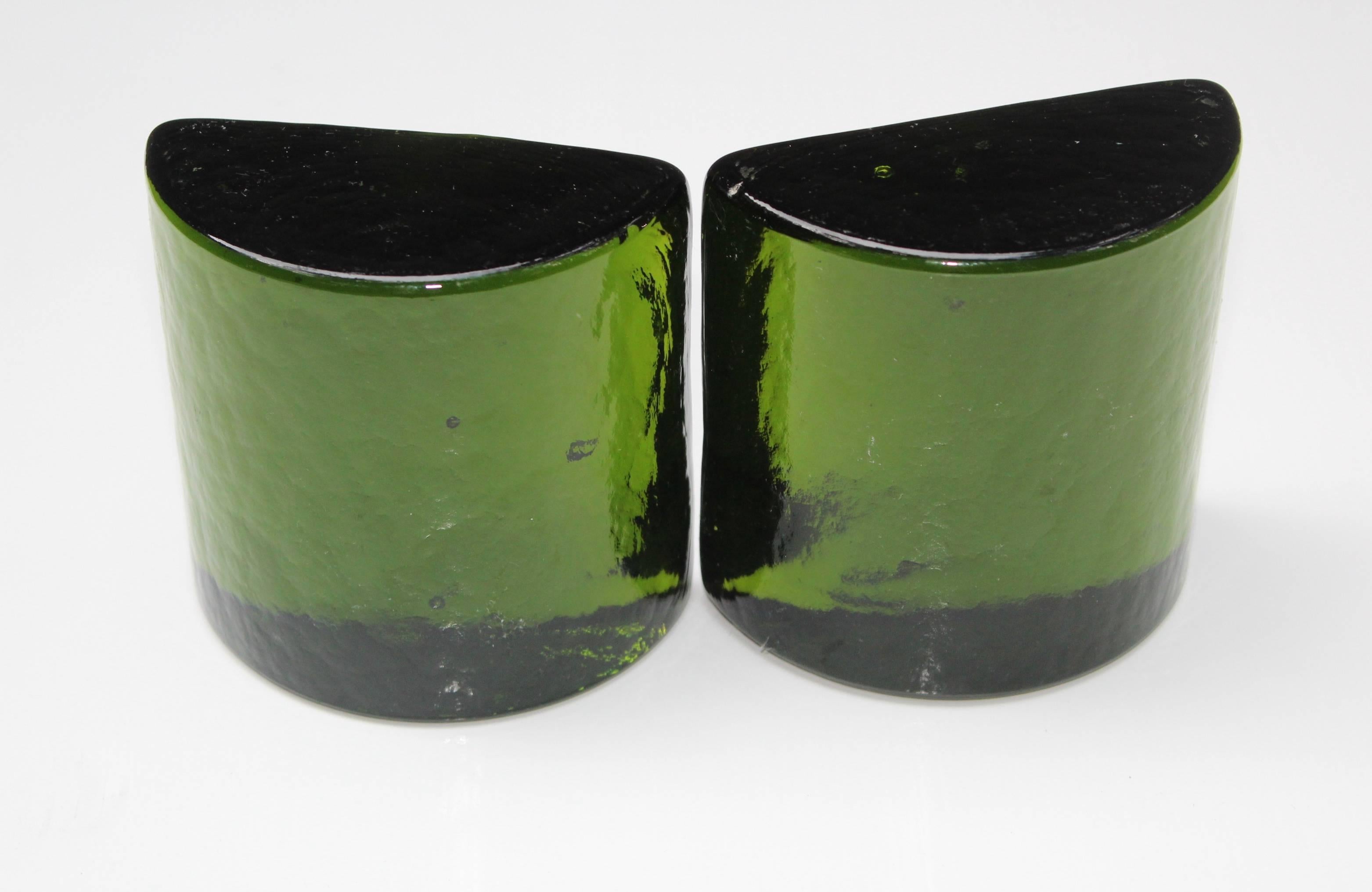 vintage glass bookends